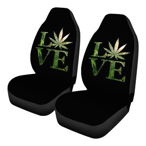 Front Car Seat Cover - Love Weed (0715-7527)