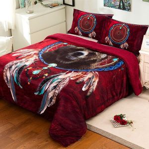 Dreamcatcher Series Sherpa Lined Micromink 3 Piece Queen Set (0256)