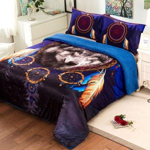 Dreamcatcher Series Sherpa Lined Micromink 3 Piece King Set (0257)