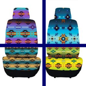Navajo Print Designer Gradient Plush Car Seat Cover (9715)