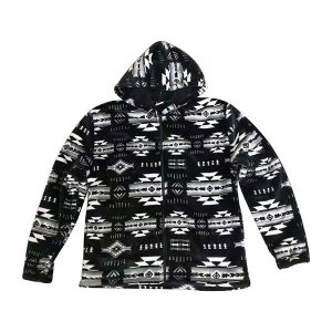 Sherpa Lined Silk Touch Zip-Up Hoodie - Kids - Black-Grey  (0252K-1912)