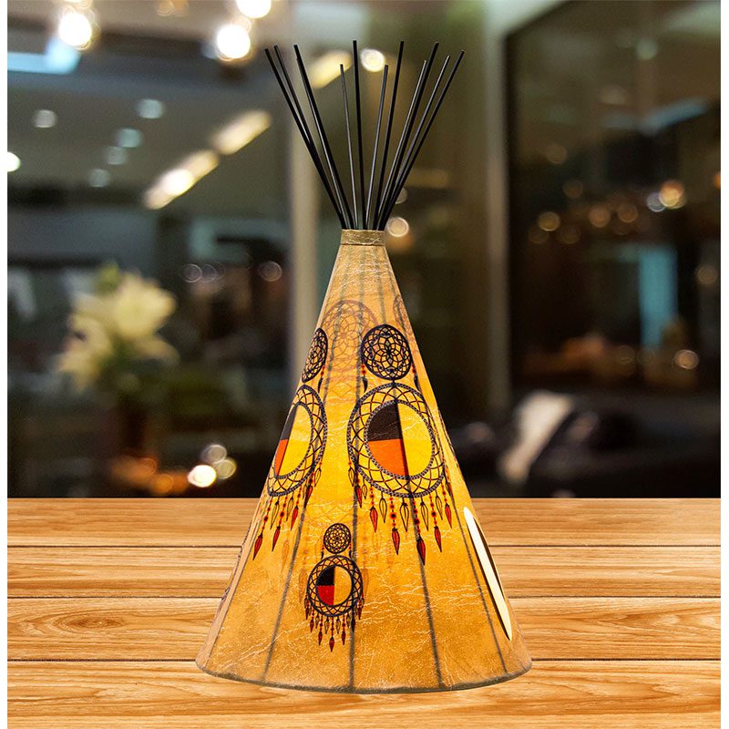 Special Edition Medicine Wheel Parchment Desk Teepee Lamp - Large (LP-10023)