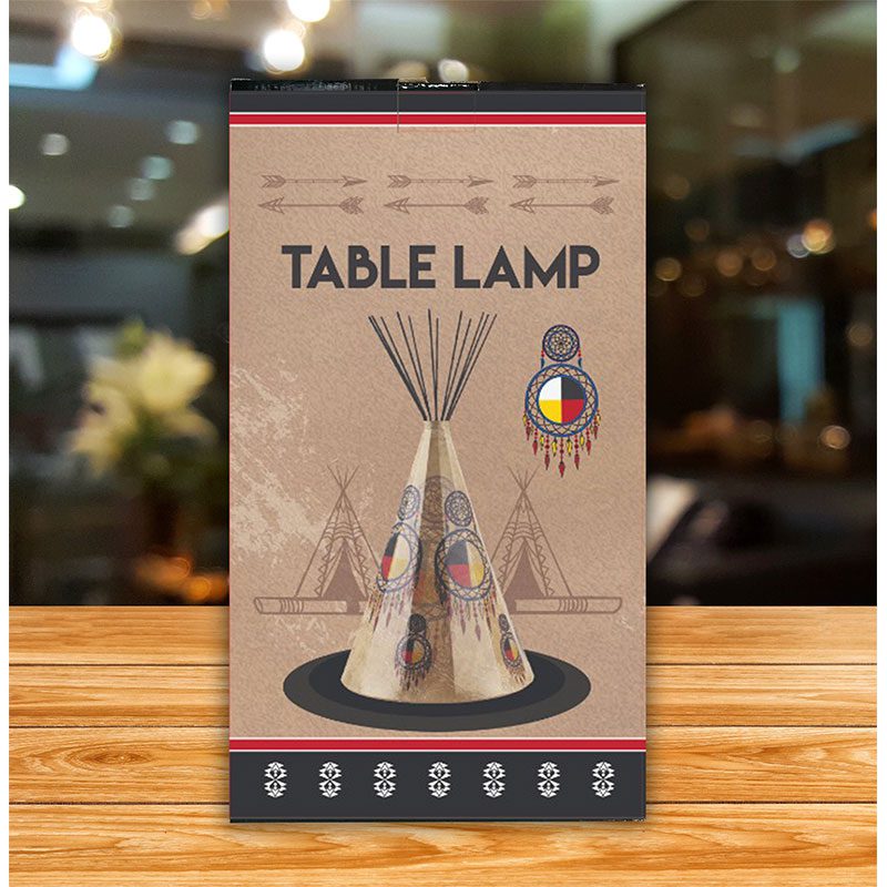 Special Edition Medicine Wheel Parchment Desk Teepee Lamp - Large (LP-10023) - Image 3