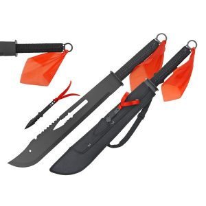 27 1/2" Machete DAO with 6" Throwing Knife - (T6633BK)