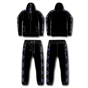 Toddler Jogger Set  Black - Neon Purple (2276-1685)