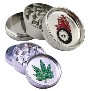 Grinder - 3 Parts - Embossed Leaf / Fire Ball  (PH5815)