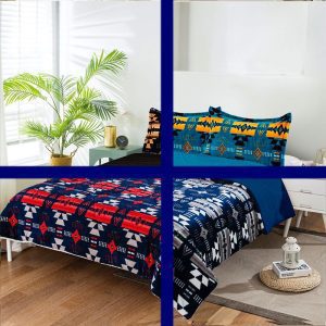 Team Spirit Queen Size Sherpa Lined Silk Touch 3 Pcs Blanket Set - (0216-TS/1619)