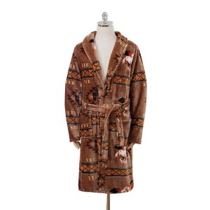 Silk Touch Robe without Hood - Geo Horse Brown (1430)