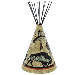 Traditional Buffalo Parchment Desk Teepee Lamp - Large (LP-10027)
