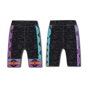 Single Jersey Knit Material Athletic Shorts - Youth - Purple Mint (1227-1647)