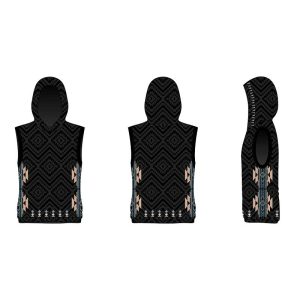 Super Soft Dry Fit Jersey Knit Tank Hoodie - Black & Gold (1232-5523)