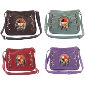 Embroidered Cross Body Bag - Medicine Wheel (1640 MW)
