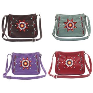 Embroidered Cross Body Bag - Star Design (1640 ST)