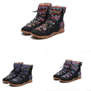 Ladies Summer Boots - 7 Lakes Design - Black & Red (0843)