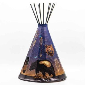 Modern Bear Parchment Desk Teepee Lamp - Small (LP-10036)