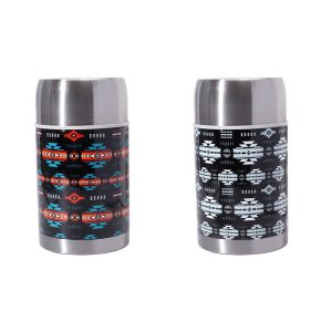 Lunch Stainless Steel Thermos With Printed Carrying Case - (4419)