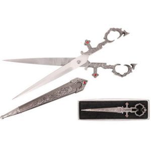 10 1/4" Silver Bodice Scissors Dagger - (T24001SL)