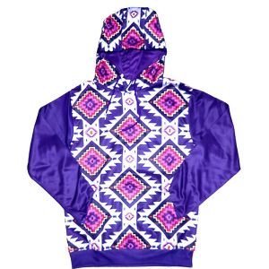 Black Ravens Pull Over Hoodie Purple