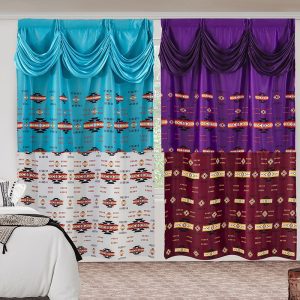 Luxurious Blackout Curtain With Taffeta Valance Pair - (2310)