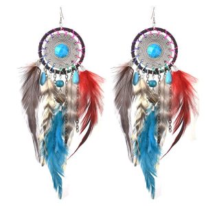 JS22207 - Set 3 - Dream Catcher design -  Beaded Indigenous Earrings