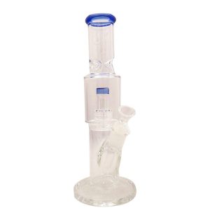 Straight Tube Glass Bong Tire Percolator with Inline Ash Catcher - Milky Green (C2245)