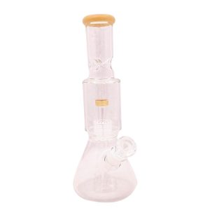 Beaker Base Glass Bong Tire Percolator with Inline Ash Catcher - Jade Yellow (C2244)
