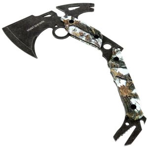 Hunt-Down 13" Hunting Survival Axe With Sheath - Gray Camo Color Handle - 9808