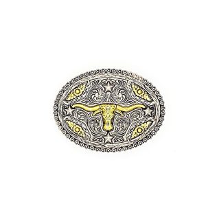 Medium -  Oval  Bull of Head -Belt Buckles