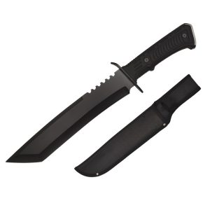 15″ Fighting Machete - Full Tang Blade Rubber Grip (T224190-3)