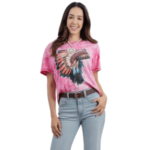 American Bling Women's Tie Dye  Tiara Graphic- Size XL Tee - Pink -  (T3006PK-XL)