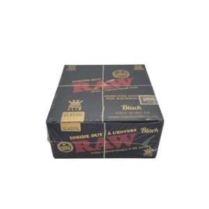 Raw Classic Black Cigarette Papers - King Slim Inside out - Gold Text (CP1359)