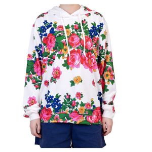 Kokum Floral Hoodies- White- Assorted Size (Floral 981)
