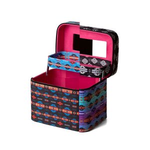Cosmetic Case With Mirror - 2 Level - Assorted Colors (0565)