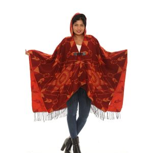 Starburst Design Hooded Poncho - Assorted Colors  (1174)