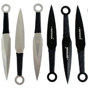 12pc Black & Silver Throwing Knives Set (6232)