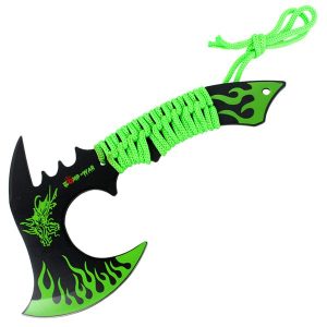 Zomb-War 11" Green Dragon Axe Outdoor Hunting Camping Survival Steel Axe (9614)