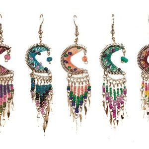 HMCM Style Thread Earring With Long Beaded Dangle - Assorted Colors  (HMCM-LB-EAR)