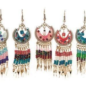 Fish Style Long Thread Earring - Assorted Colors  (HRMM-SB-EAR)