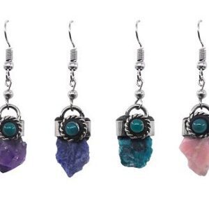 Handmade Raw Stone Hook Earring- Nickel Free (Raw-ST-EAR)