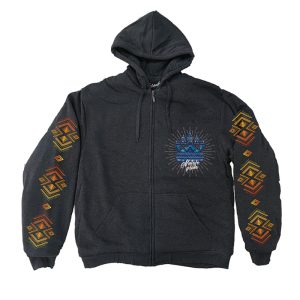 Graphic Design Printed Sherpa Lined Chest & Back Printed Zip-Up Hoodie - 1279B/0279B Native Pride