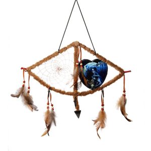 Dream Catcher Wall Décor with Feather - Bow And Arrow Design (20220324-12)