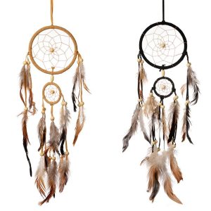 2 Ring Medicine Wheel Dream Catcher Wall Décor (20220324-35)