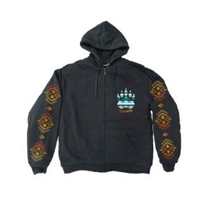 Graphic Design Printed Sherpa Lined Chest & Back Printed Zip-Up Hoodie- 0279/1279B  Strength