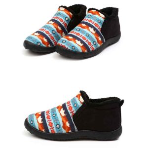 Printed Men's Winter Slipper/Shoe With Soft Lining - Turquoise (0834-2272)