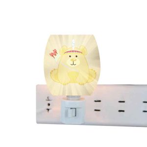 Frosted Glass Night Table -  Baby Bear and Baby Rabbit  Assorted Design (2217)