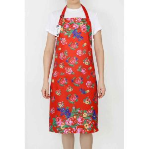 Kokum Floral 987- Floral  Apron - Red