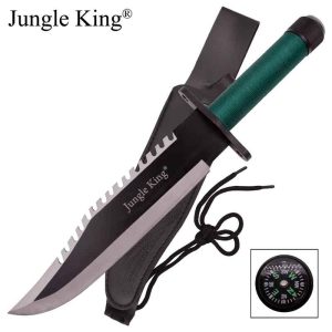Jungle King Survival Fixed Blade Knife with Sheath Green - (JK-8837-GN)