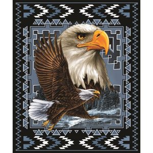 1 ply Signature Cloud Soft Blanket - Eagle Scene Queen (1704-7624)