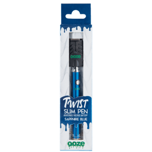 Ooze Slim Twist 510 Thread  CBD Vape Pen Battery + USB Charger - Blue (OOZ-128)