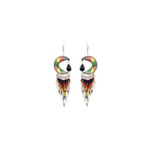 Hand Made Rasta Small Thread Dangle  Earring - Rasta  (RS-SD-EAR)